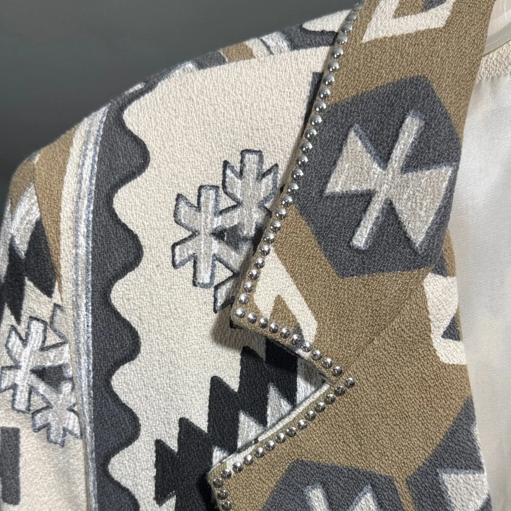 Geometric Pattern Native Aztec Blazer - Picture 5 of 13